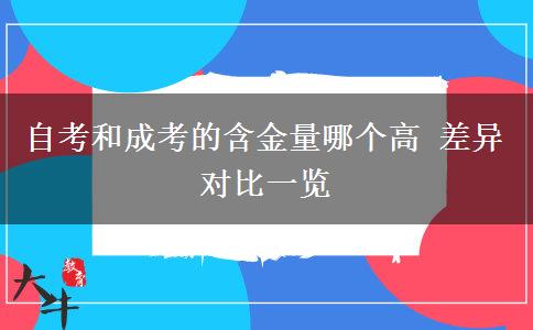 自考和成考的含金量哪個(gè)高 差異對比一覽