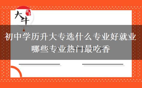 初中學(xué)歷升大專選什么專業(yè)好就業(yè) 哪些專業(yè)熱門最吃香