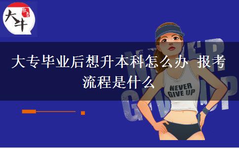 大專(zhuān)畢業(yè)后想升本科怎么辦 報(bào)考流程是什么