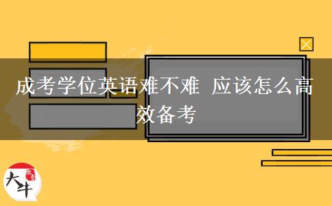 成考學(xué)位英語(yǔ)難不難 應(yīng)該怎么高效備考