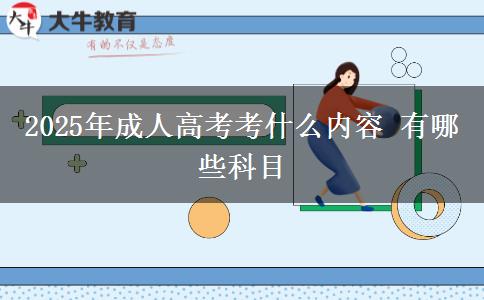 2025年成人高考考什么內容 有哪些科目