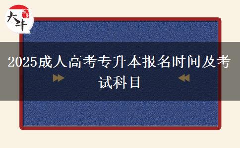 2025成人高考專升本報名時間及考試科目
