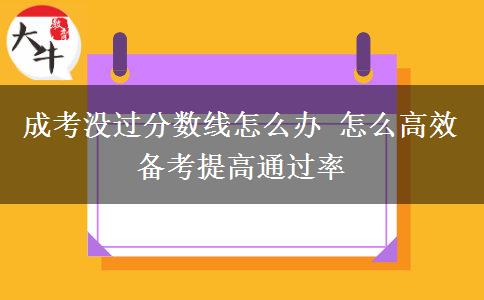 成考沒(méi)過(guò)分?jǐn)?shù)線(xiàn)怎么辦 怎么高效備考提高通過(guò)率