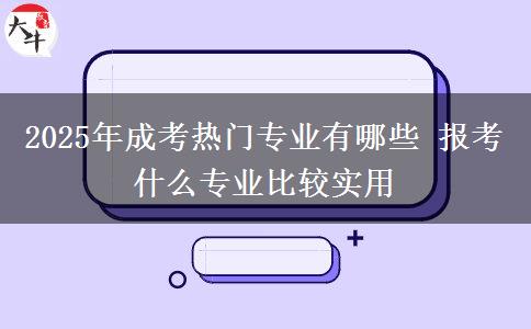 2025年成考熱門專業(yè)有哪些 報考什么專業(yè)比較實(shí)用