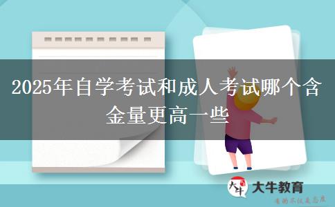 2025年自學(xué)考試和成人考試哪個(gè)含金量更高一些