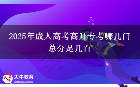 2025年成人高考高升專考哪幾門 總分是幾百