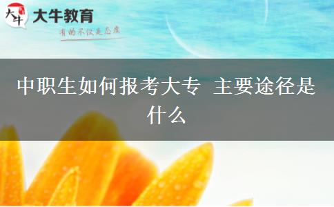 中職生如何報(bào)考大專 主要途徑是什么