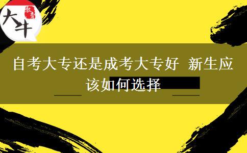 自考大專還是成考大專好 新生應該如何選擇
