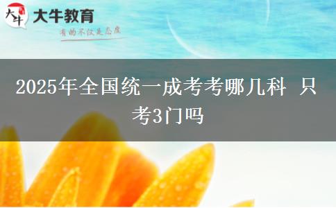 2025年全國統(tǒng)一成考考哪幾科 只考3門嗎