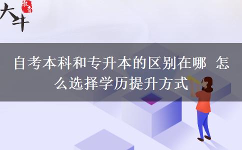 自考本科和專升本的區(qū)別在哪 怎么選擇學(xué)歷提升方式