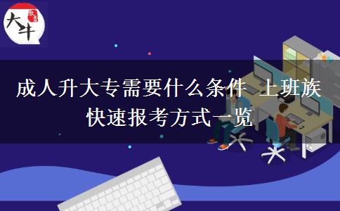 成人升大專需要什么條件 上班族快速報(bào)考方式一覽