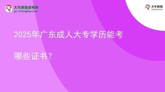 2025年廣東成人大專學(xué)歷能考哪些證書？圖片