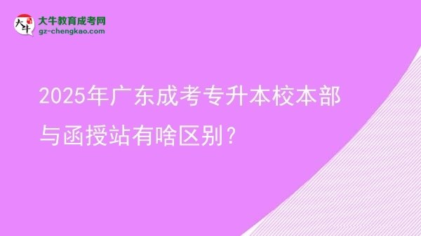 2025年廣東成考專升本校本部與函授站有啥區(qū)別？圖片