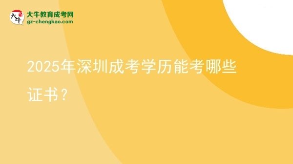 2025年深圳成考學(xué)歷能考哪些證書？圖片