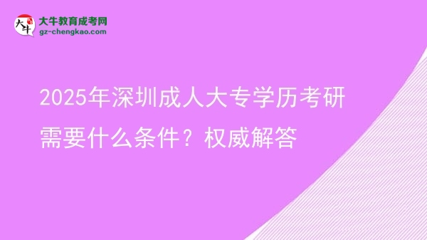 2025年深圳成人大專學(xué)歷考研需要什么條件？權(quán)威解答圖片
