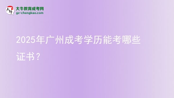 2025年廣州成考學(xué)歷能考哪些證書？圖片