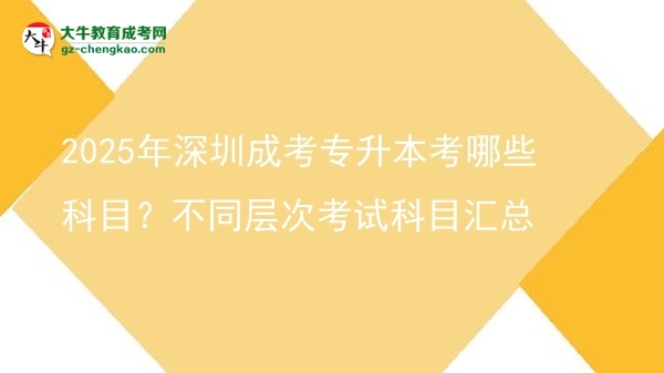2025年深圳成考專升本考哪些科目？不同層次考試科目匯總圖片