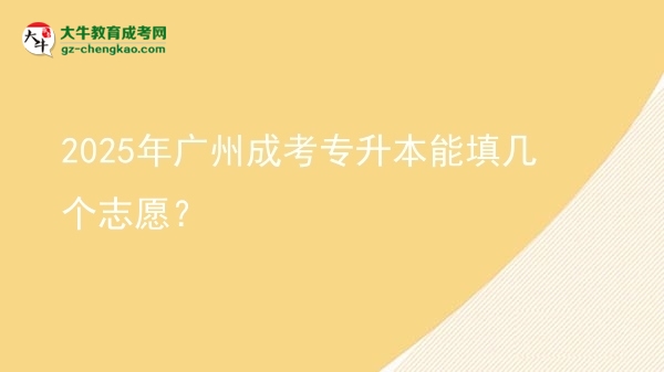 2025年廣州成考專升本能填幾個(gè)志愿？圖片