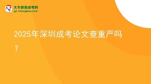 2025年深圳成考論文查重嚴(yán)嗎？