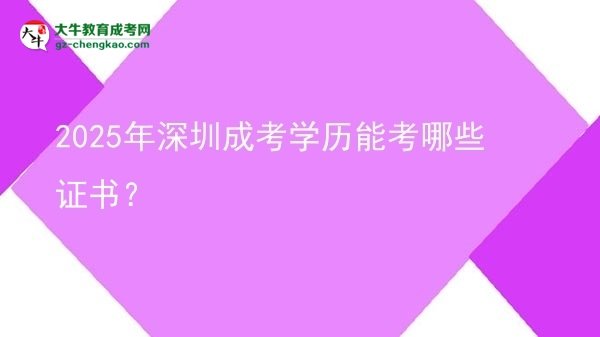 2025年深圳成考學(xué)歷能考哪些證書(shū)？圖片